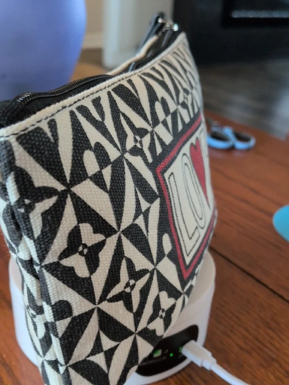 Brighton LOVE Zip Pouch with Black & White Pattern